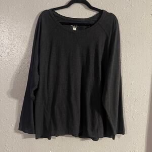 Blue Mountain Long Sleeve Grey Womans Shirt 2X Soft Loose fit overshirt